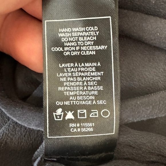 7 For All Mankind Women's 100% Silk Short Sleeve Oversized Top Small Tie Waist - Picture 8 of 13